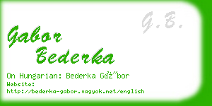 gabor bederka business card